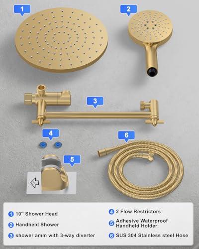 Rain Shower Head with 3 Modes Handheld Showerheads