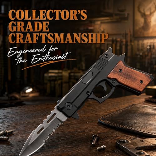 2 Pcs Multi Functional Pocket Tool Gift Set with Classic Wood & Textured Handle