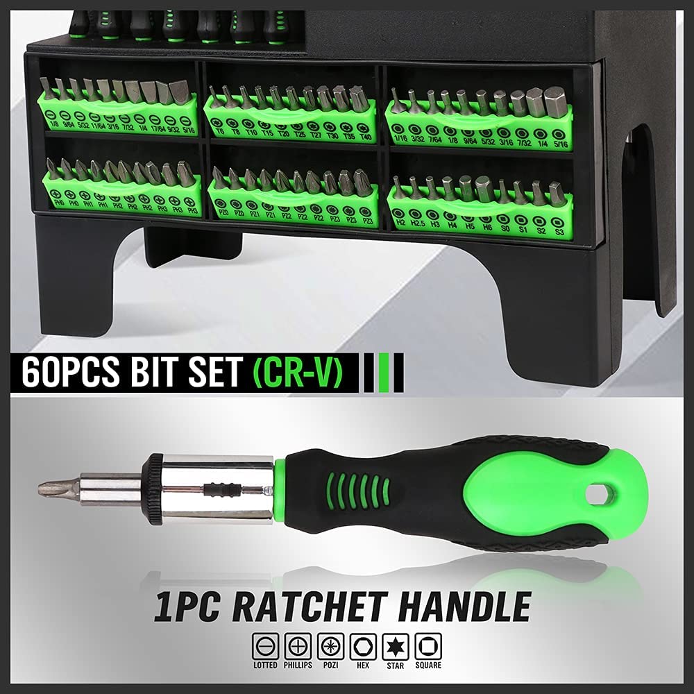 118 Piece Magnetic Screwdriver Set with Plastic Racking (Durable)