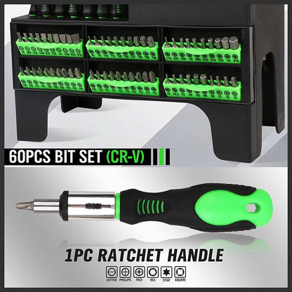 118 Piece Magnetic Screwdriver Set with Plastic Racking (Durable)