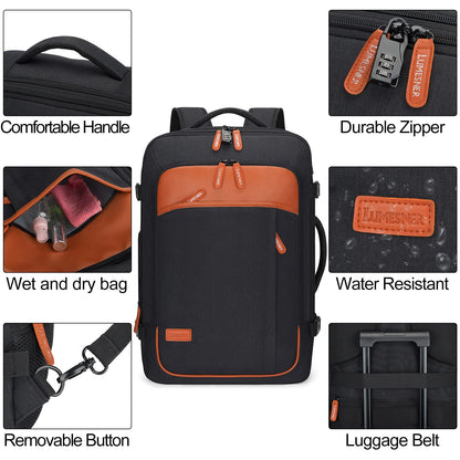 40L Expandable Travel Backpack (Black / 20 inches)