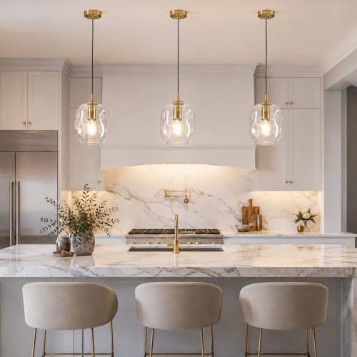 Gold Clear Organic Glass Pendant Lights