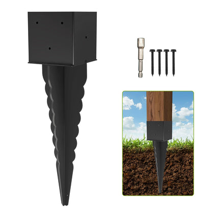 1 Pcs 6"x 6" Fence Post Anchor Ground Spike with 24" Tall (24 Inch)