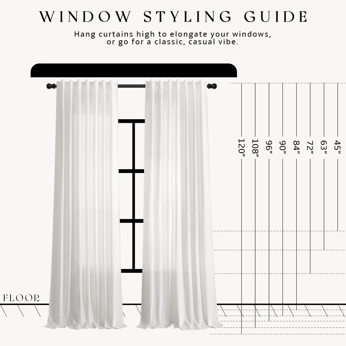 Off White Linen Curtains 120 Inches Long for Living Room 2 Panels (Off White / 52"W x 120"L (Pack of 2))