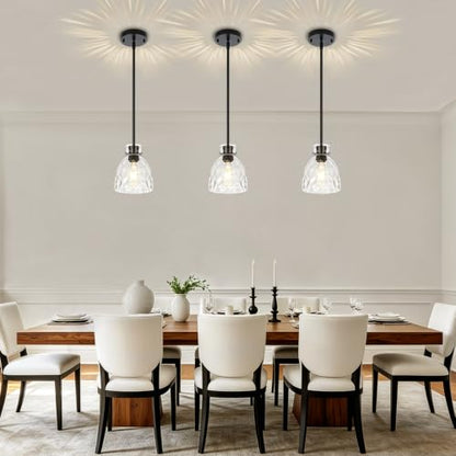 Pendant Lights Kitchen Island Modern Hammered Glass Hanging Pendant Light