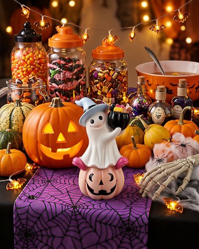 Halloween Ghost Pumpkin Figurine (Ghost on Pumpkin)