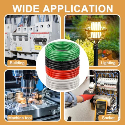 6 AWG White Black and Red with 8 AWG Green THHN Wire