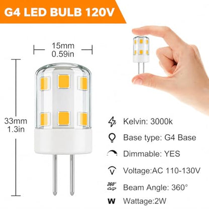 G4 LED Bulb Dimmable 2W Equivalent to 20W