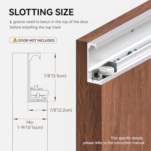 Concealed Sliding Barn Door Hardware with Soft Close Mechanism