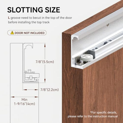 Concealed Sliding Barn Door Hardware with Soft Close Mechanism