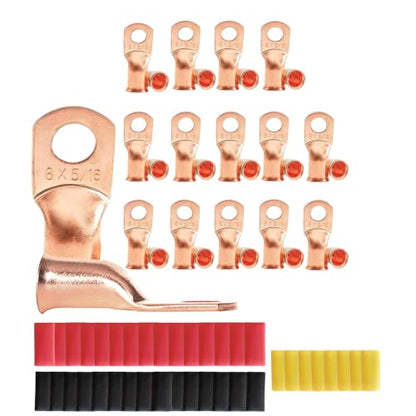 30 Pcs Copper Wire Ring Terminals