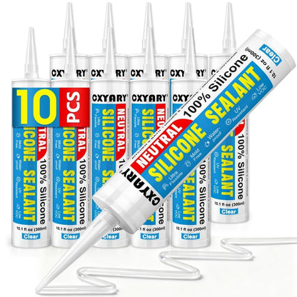 Silicone Caulk & Sealant Clear (10 Pack / Clear)