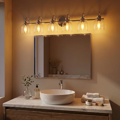 6 Lights 48" Bathroom Vanity Light Fixtures (Brushed Nickel / 6 Lights)