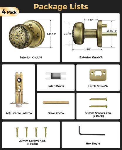 Aged Brass Door Knobs (Aged Brass)