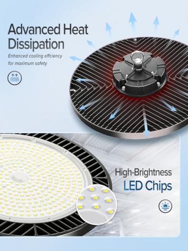 Industrial Grade 350W UFO LED High Bay Light SUPER BRIGHT 56000LM 5000K (NEW-350W-6PACK)