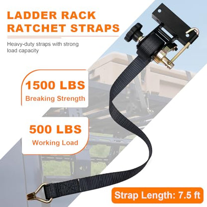 Ladder Rack Ratchet Straps with J