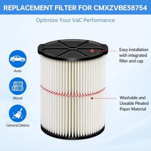 38754 Filter for Craftsman CMXZVBE38754 General Wet Dry Shop Vac (38754-1P)
