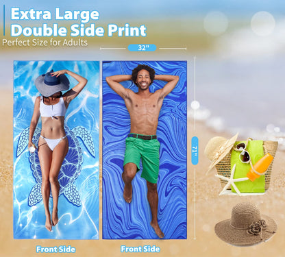 Microfiber Beach Towel Extra Large 71x32 inches 4 Pack Bulk (Multiful Comb / 71 x 32 Inches)