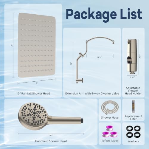 All Metal Showerhead Combo & 10 Mode Filtered Handheld