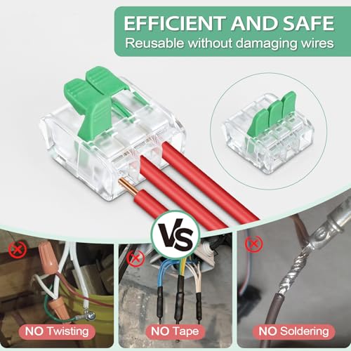 30PCS Lever Wire Connectors 3 Port Electrical Connectors Lever Nuts (3 Ports)