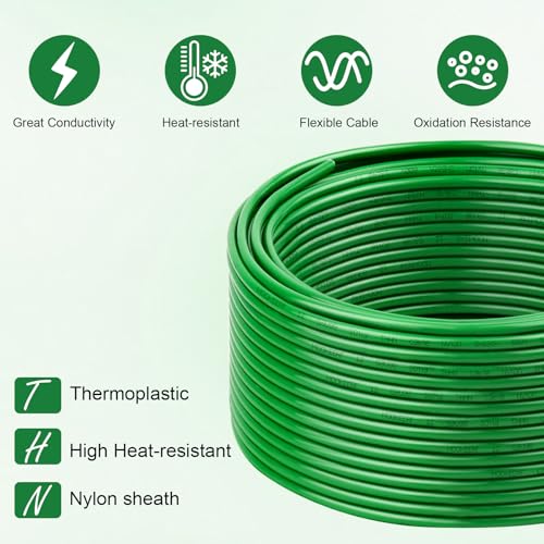 THHN Wire 12 Gauge 200FT (12 Gauge 200FT / Green)