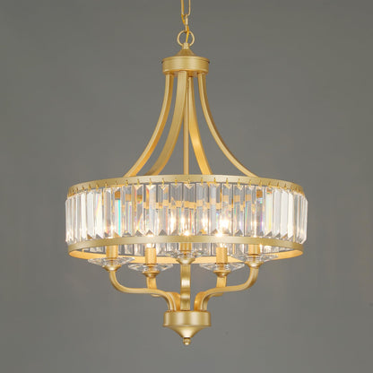 5 Light Gold Crystal Chandelier (Gold / 5-Light)