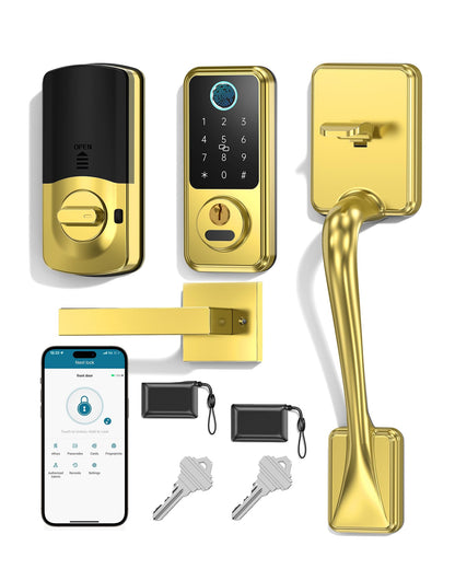Smart Lock for Front Door (Brushed Gold)