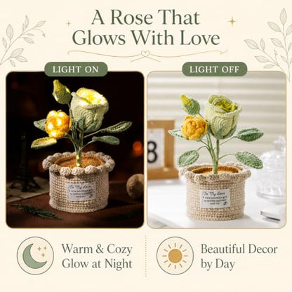 Handmade Crochet Rose Flower Lamp