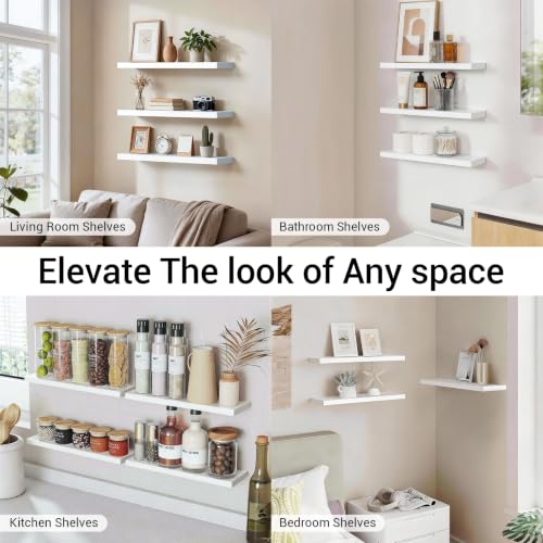 White Floating Shelves 22.5in (C. White - Modern Minimalist Style / 22.5inches)