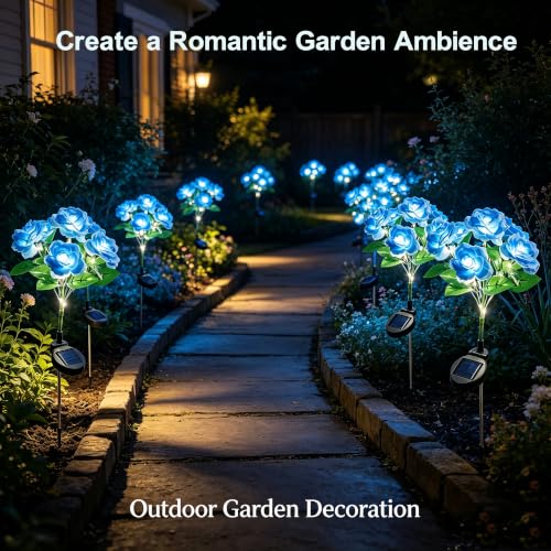2 Pack Rose Solar Lights