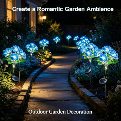 2 Pack Rose Solar Lights
