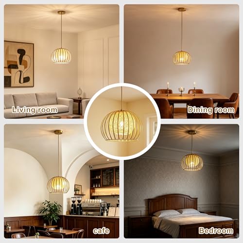 Pendant Light Fixtures Modern Round Chandelier with Remote Control Included E26 Bulb for Living Room