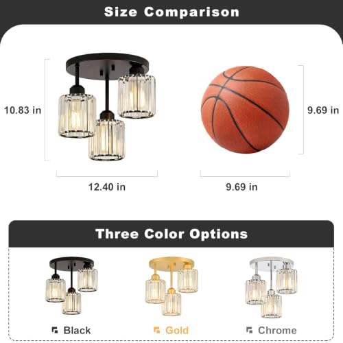Crystal Semi Flush Mount Ceiling Light