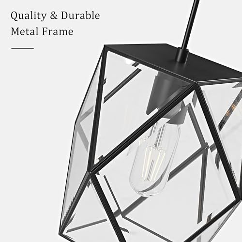 Geometric Glass Pendant Light (Black - Style 1)
