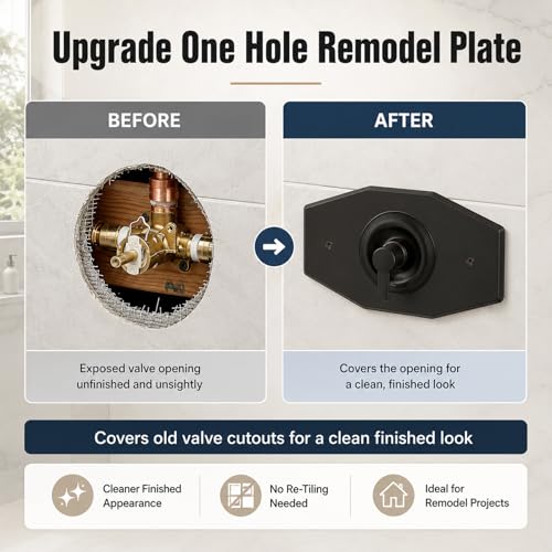 One-Hole-Remodel-Cover-Plate for 2 Handle or 3 Handle Shower(Rubbed Bronze) (Rubbed Bronze)
