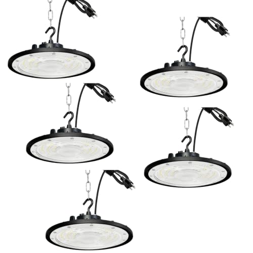 5pcs 300W UFO LED High Bay Light with US Standard Plug