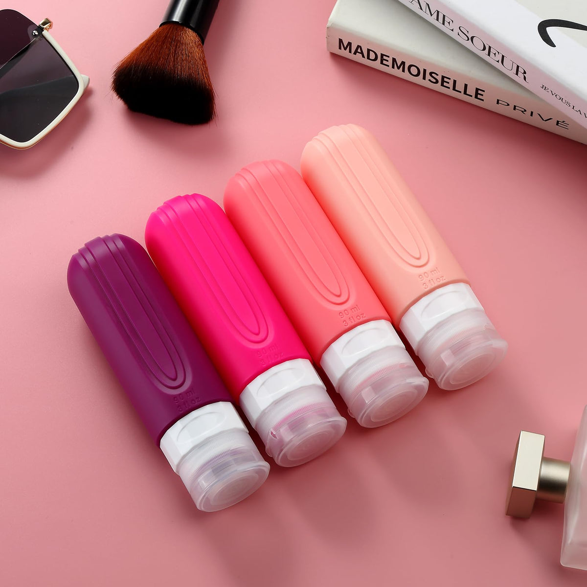 Travel Bottles for Toiletries (Dark-Purp-3oz)