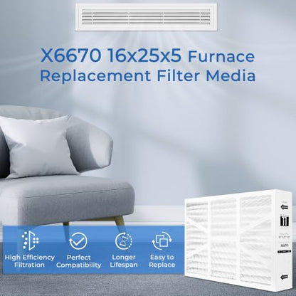 X6670 16x25x5 MERV 11 Filter for Lennox HCC16