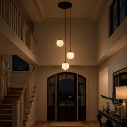 Black Alabaster High Ceiling Chandelier