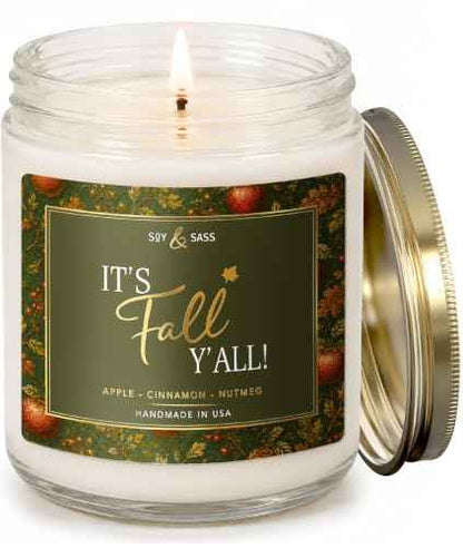 Fall Candles 'It's Fall Yall' Scented Candle w (9oz)