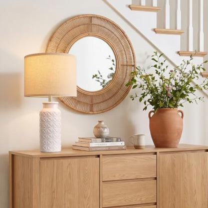 22.6" Modern Ceramic Bedside Lamps Set of 2