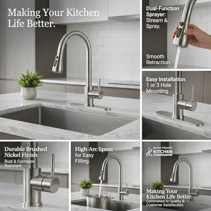 Kitchen Faucets with Pull Down Sprayer (Silver)