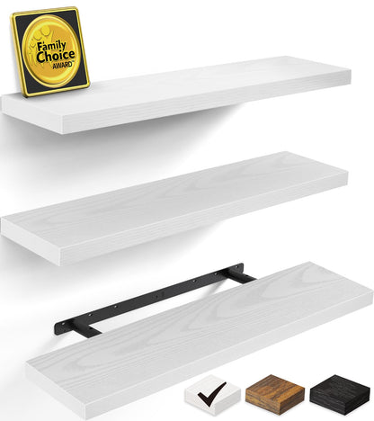 White Floating Shelves 35.4in (C. White - Modern Minimalist Style / 35.4inches)