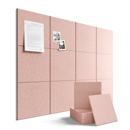 Felt Bulletin Board & Cork Board Alternative 48'' x 36'' (Pink-1 / Solid tile 12-pack)