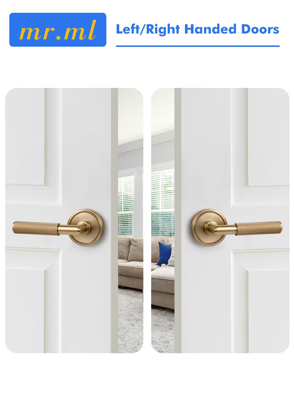 Knurled Door Lever Champagne Bronze Double Dummy Door Handle (Champagne Bronze)