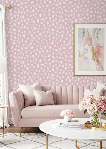 YT-XZ-04-Polka Dot Peel and Stick Wallpaper Black Pink Green Lepard Print