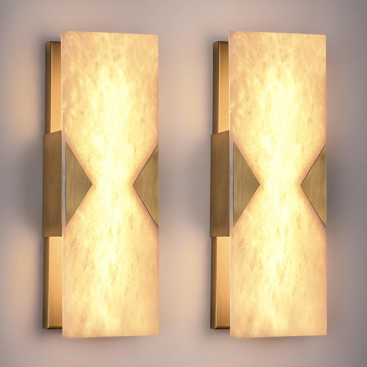 Alabaster Wall Sconces Set of 2 (Bronze 2 Pack)