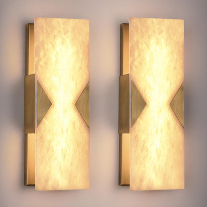 Alabaster Wall Sconces Set of 2 (Bronze 2 Pack)