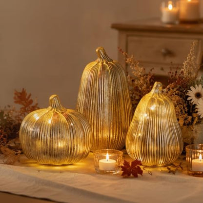 Fall Decor Glass Pumpkins