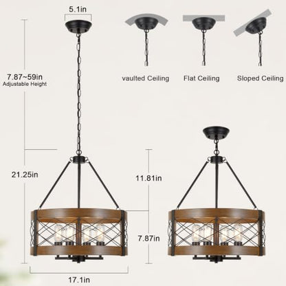 Farmhouse Chandelier for Dining Room